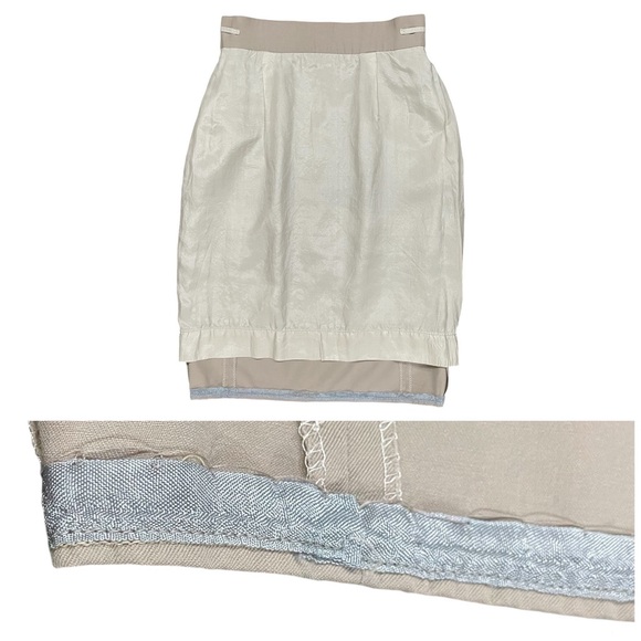 CHANEL Khaki Wool High Waist Vintage Skirt US 0 FR 30 - Picture 9 of 14